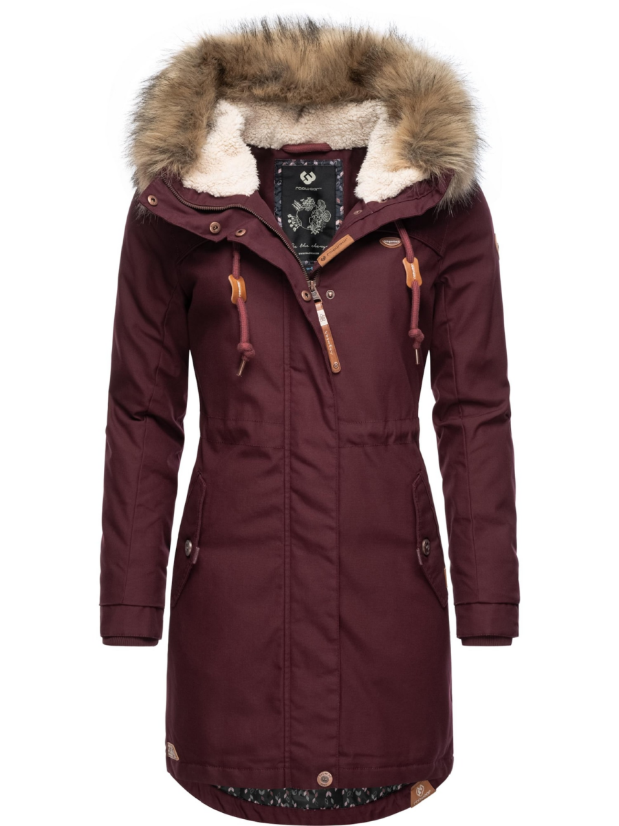 Ragwear Téli parka 'Tawny'  világosbarna / borvörös-Hungary