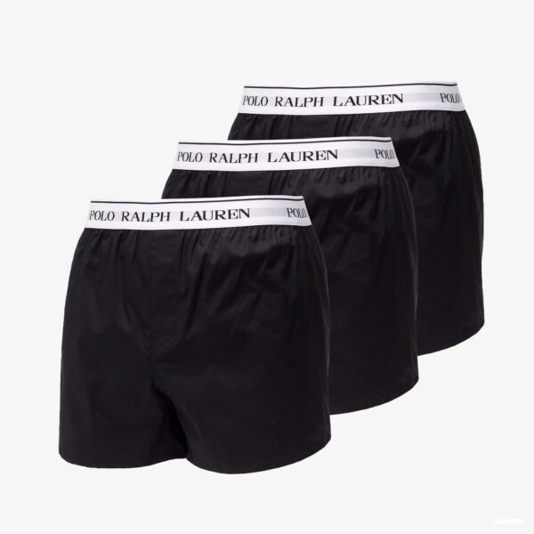 Ralph Lauren Stretch Cotton Slim Fit Trunks 3-Pack Black S-alacsony-ár