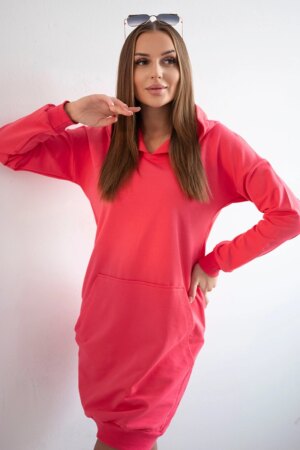 Raspberry dress with hood
