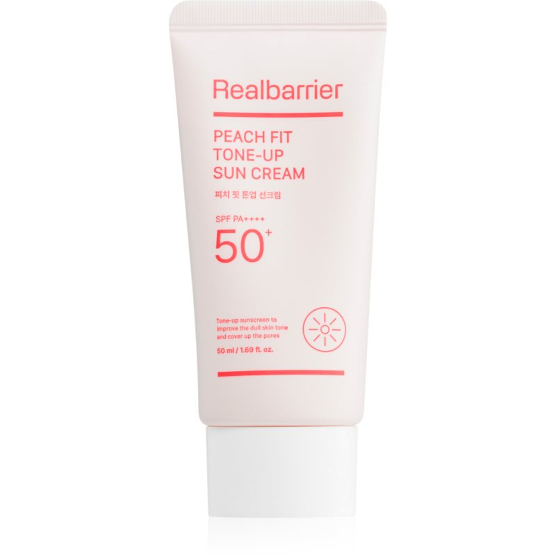 Real Barrier Peach Fit Tone-Up Sun Cream védő tonizáló krém arcra SPF 50+ 50 ml