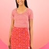 Red Ladies Patterned Skirt Blutsgeschwister - Ladies