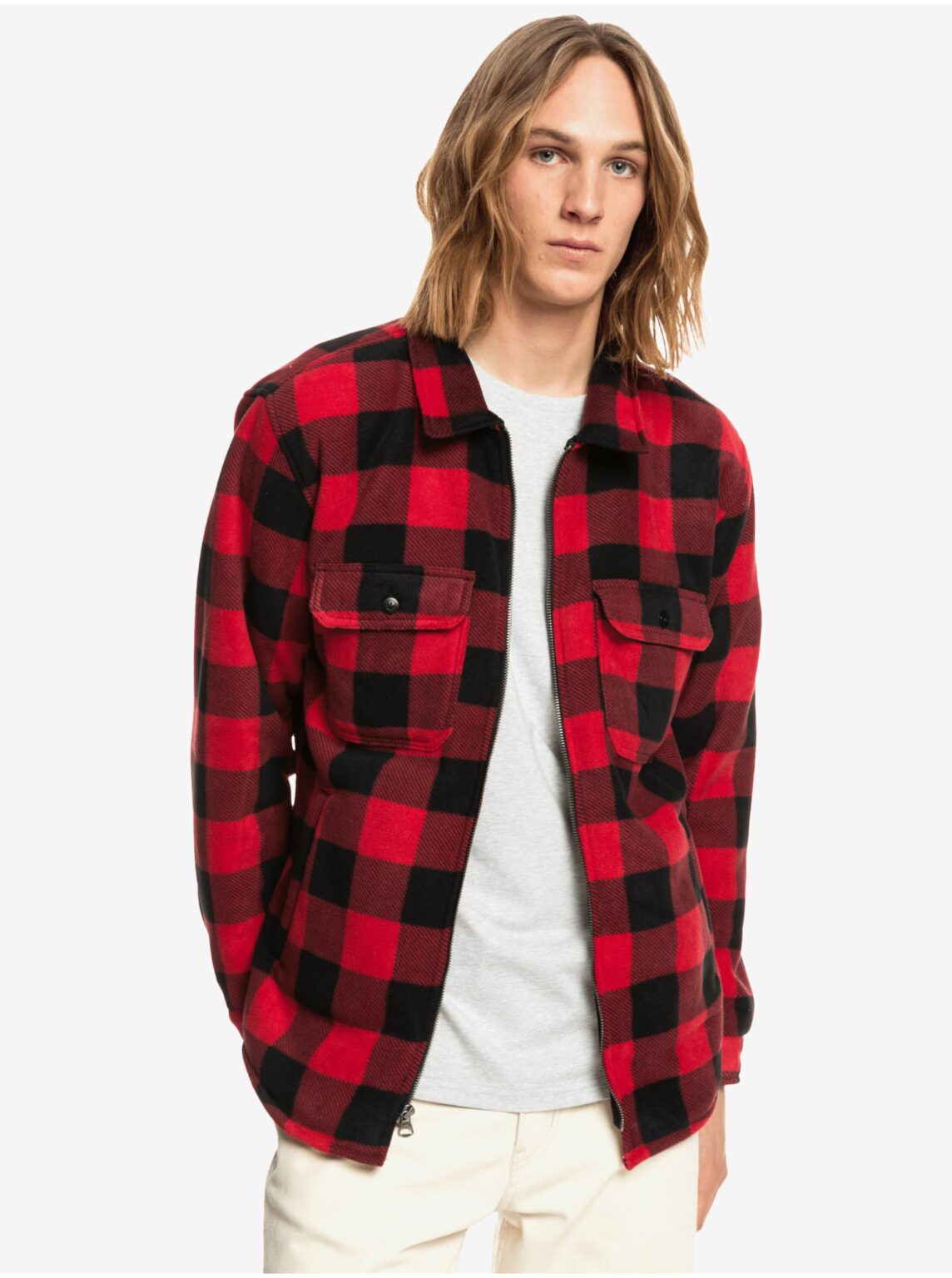 Red Men's Plaid Shirt Quiksilver - Men's