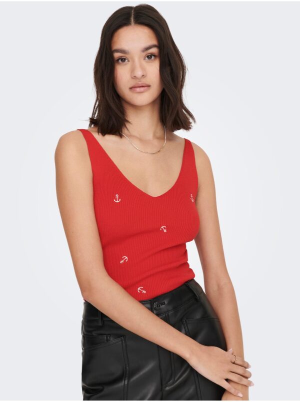 Red Patterned Tank Top JDY Nanna - Women Red Patterned Tank Top JDY Nanna - Women