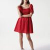 Red Short Dress with Balloon Sleeves Salsa Jeans Aruba - Women