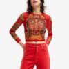 Red Women's T-Shirt Desigual Groove - Women