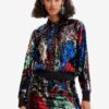 Red and black women's bomber jacket with sequins Desigual Sequin - Women's