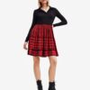 Red and black women's checkered dress Desigual Harryst - Women's