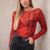 Red body blouse with pistols