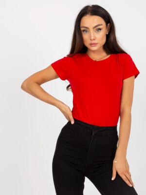 Red cotton women's t-shirt BASIC