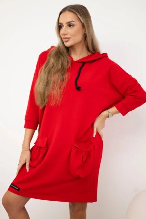 Red dress with a hood