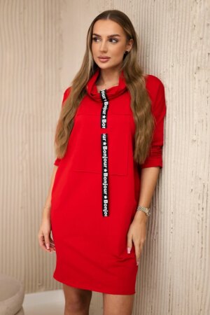 Red dress with tie