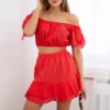 Red embroidered set