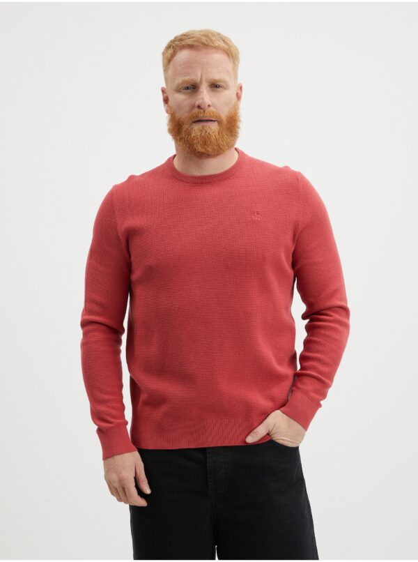 Red men's basic sweater LERROS - Men