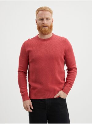 Red men's basic sweater LERROS - Men