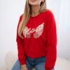 Red sweatshirt with print