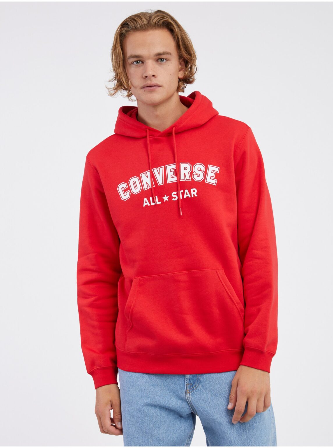 Red unisex hoodie Converse Go-To Wordmark - Men's