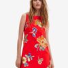 Red women's floral dress Desigual Sundance - Women's