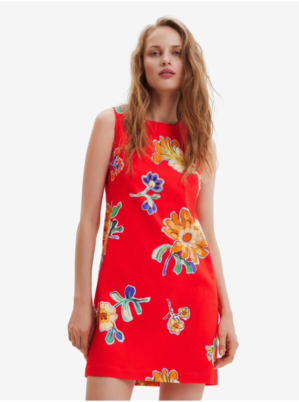 Red women's floral dress Desigual Sundance - Women's