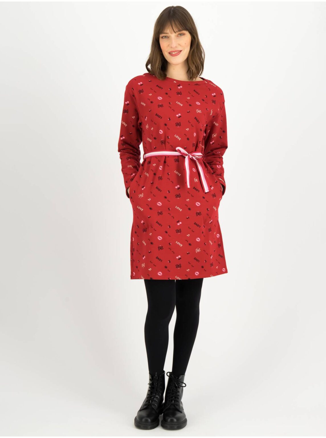 Red women's patterned dress Blutsgeschwister Sneakers in the W - Women's
