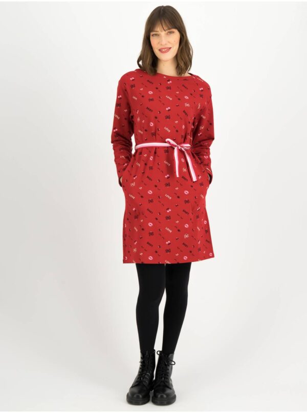 Red women's patterned dress Blutsgeschwister Sneakers in the W - Women's