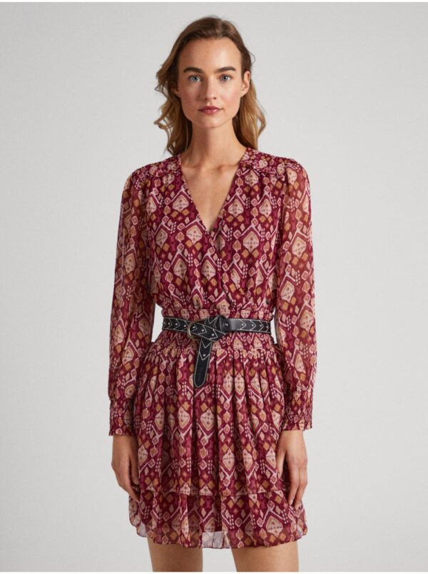 Red women's patterned dress Pepe Jeans Gala - Women's