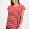 Red women's striped T-shirt Alife and Kickin - Women