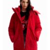 Red women's winter jacket Desigual Tulip - Women