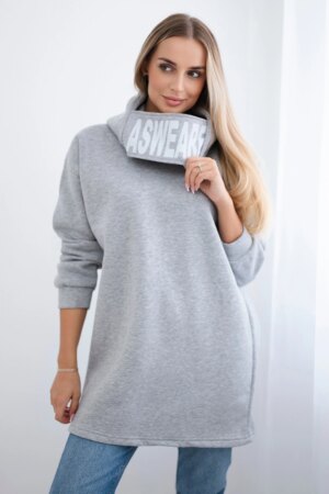 Reinforced hoodie in grey color
