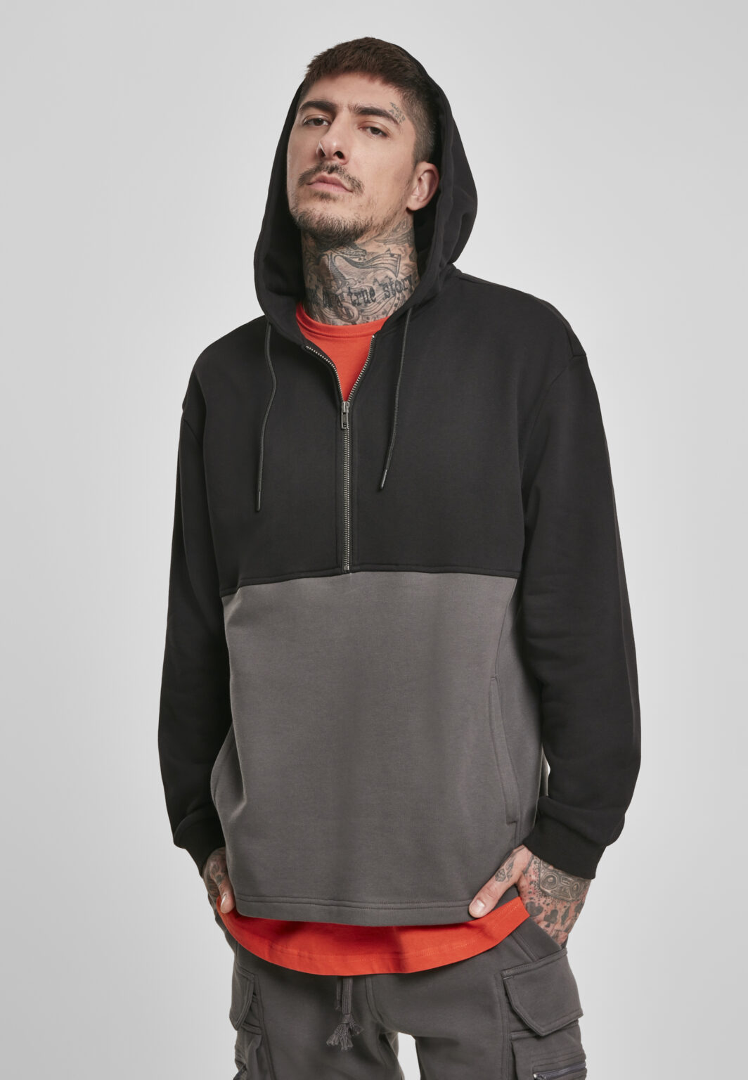 Relaxed Half-Zip Hoodie Black/Dark Shade
