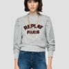 Replay Light grey women's patterned sweatshirt with chain in gold color Re - Women's