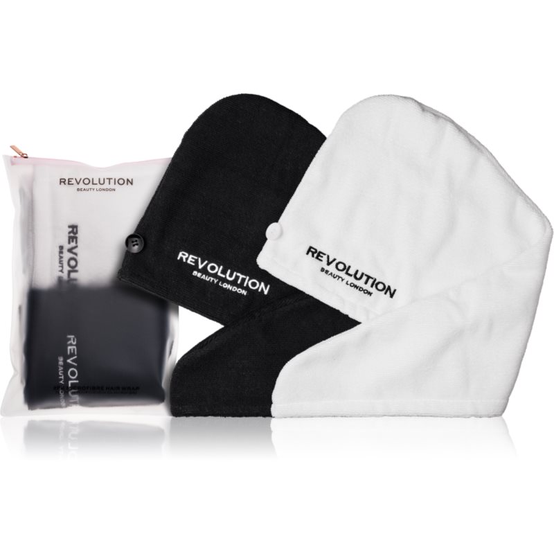 Revolution Haircare Microfibre Hair Wraps törölköző hajra árnyalat Black/White 2 db-Ár