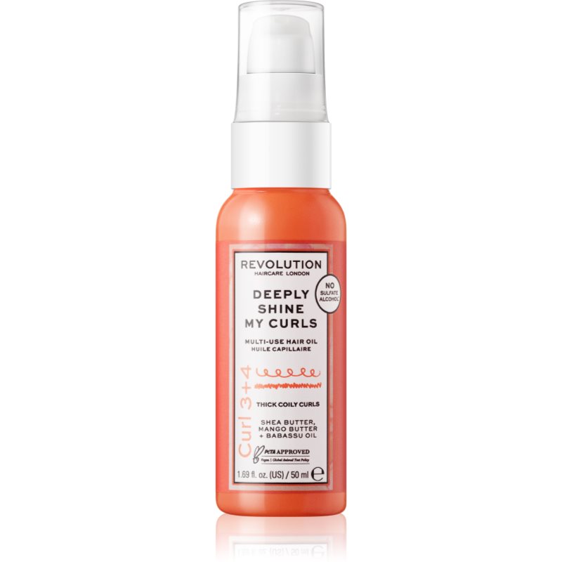 Revolution Haircare My Curls 3+4 Deeply Shine My Curls multifunkcionális olaj göndör hajra 50 ml-Ár