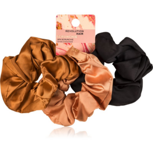 Revolution Haircare Satin Scrunchie hajgumik árnyalat Black/Blush/Nude 3 db-Ár