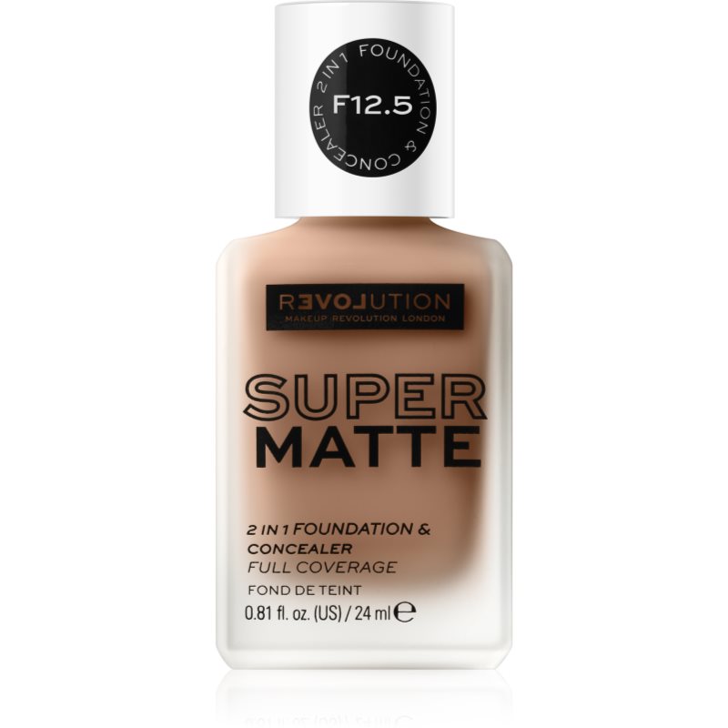 Revolution Relove Super Matte Foundation tartós matt alapozó árnyalat F12.5 24 ml-Ár