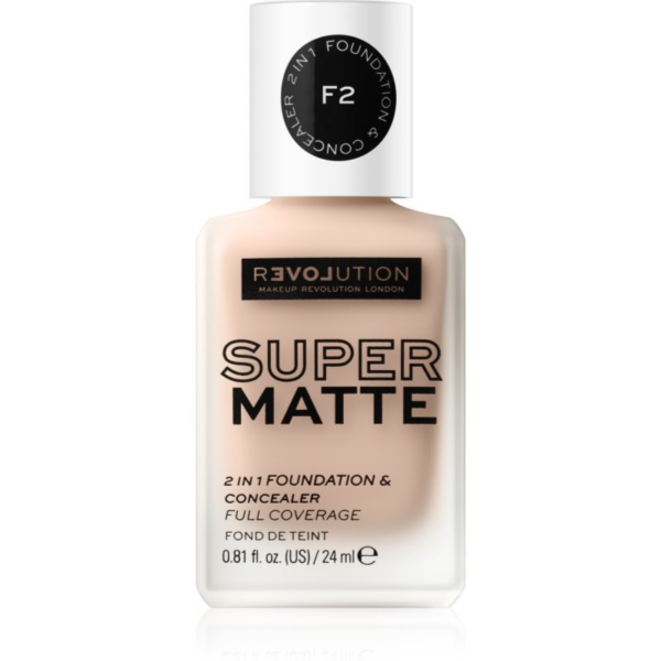 Revolution Relove Super Matte Foundation tartós matt alapozó árnyalat F2 24 ml-Ár