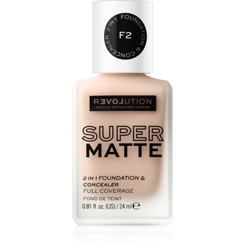 Revolution Relove Super Matte Foundation tartós matt alapozó árnyalat F2 24 ml-Ár