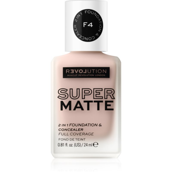 Revolution Relove Super Matte Foundation tartós matt alapozó árnyalat F4 24 ml-Ár