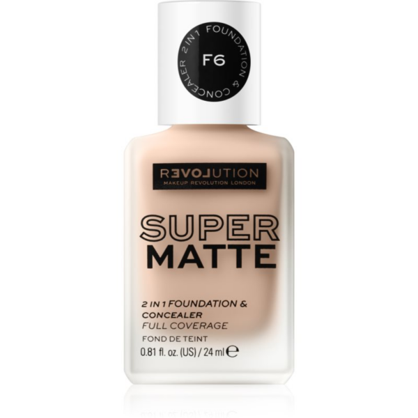Revolution Relove Super Matte Foundation tartós matt alapozó árnyalat F6 24 ml-Ár