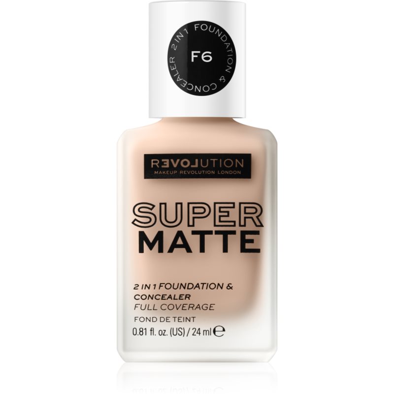 Revolution Relove Super Matte Foundation tartós matt alapozó árnyalat F6 24 ml-Ár