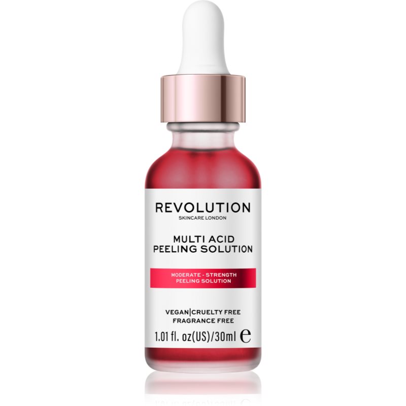 Revolution Skincare AHA + BHA Moderate Multi Acid Peeling Solution gyengéd bőrszérum peeling hatással 30 ml-Ár