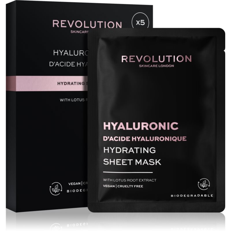 Revolution Skincare Hyaluronic Acid fátyolmaszk szett az intenzív hidratálásért 5 db-Ár