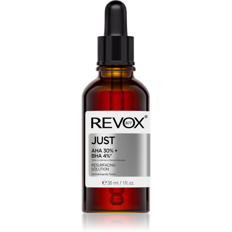 Revox B77 JUST AHA 30% + BHA 4% feszesítő hámlasztó szérum a bőr felszínének megújítására 30 ml-ár