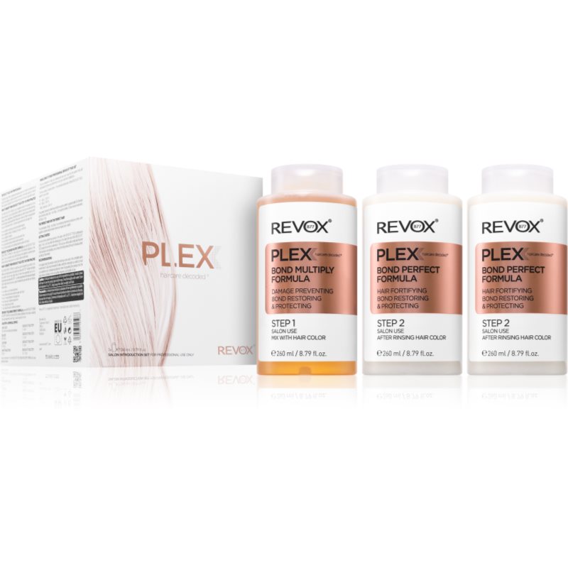 Revox B77 Plex Hair Rebuilding System Professional Set szett a festett és károsult hajra professzionális használatra 3x260 ml