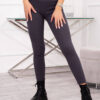 Ribbed high-waisted leggings made of graphite