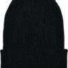 Ribbed knit cap made of recycled yarn black