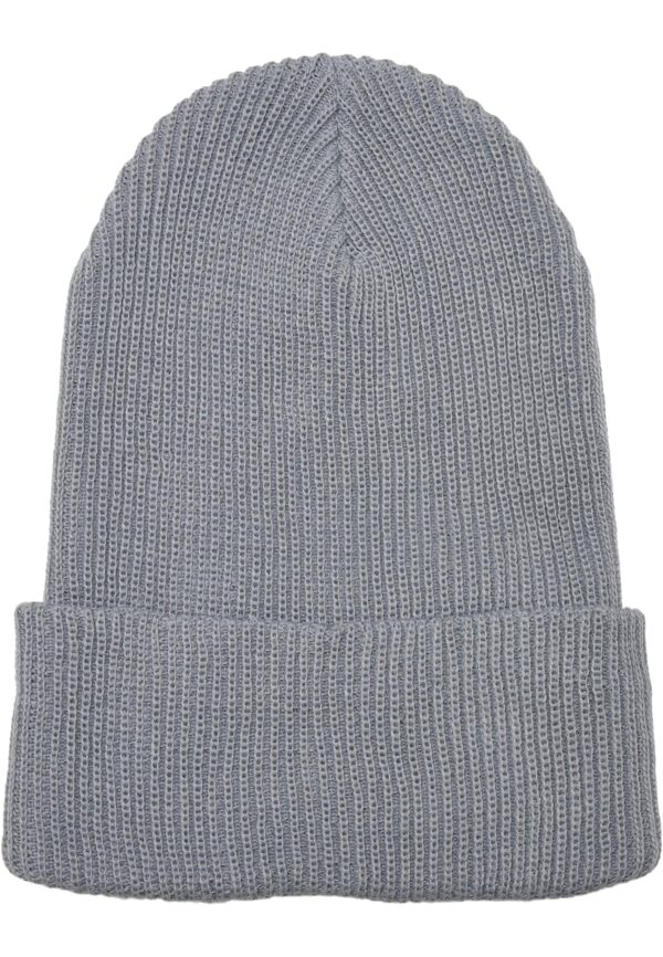 Ribbed knit cap made of recycled yarn grey