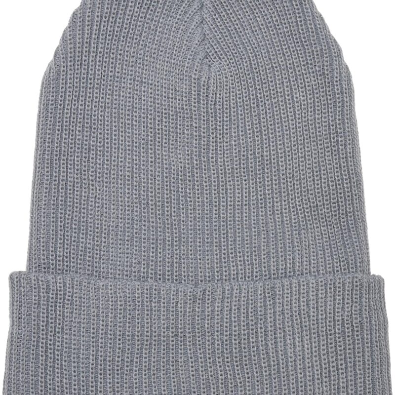 Ribbed knit cap made of recycled yarn grey