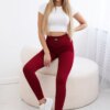 Ribbed leggings burgundy