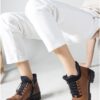 Riccon Tan Skin Women's Combat Boots 0012720