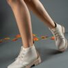 Riccon Women's Beige Skin Shearling Boots 0012900